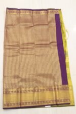 Parrot Green with Royal Purple Gold Zari Woven Traditional Semi Silk Saree - Image 4