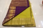 Parrot Green with Royal Purple Gold Zari Woven Traditional Semi Silk Saree - Image 2