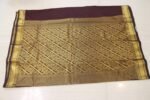 Classic Chocolate Brown Kanchipuram Soft Silk Saree with Rich Gold Zari Border & Traditional Pallu - Image 4