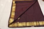 Classic Chocolate Brown Kanchipuram Soft Silk Saree with Rich Gold Zari Border & Traditional Pallu - Image 3