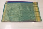 Royal Purple & Peacock Teal Kanchipuram Soft Silk Saree with Rich Gold Zari Pallu - Image 4
