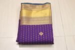 Royal Purple & Peacock Teal Kanchipuram Soft Silk Saree with Rich Gold Zari Pallu - Image 2