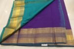 Royal Purple & Peacock Teal Kanchipuram Soft Silk Saree with Rich Gold Zari Pallu - Image 5