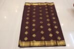 Classic Chocolate Brown Kanchipuram Soft Silk Saree with Rich Gold Zari Border & Traditional Pallu - Image 2